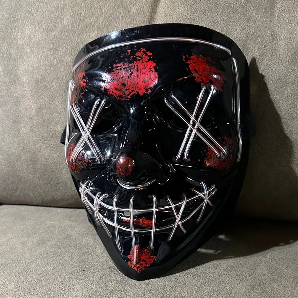 Black and Red LED Halloween Mask